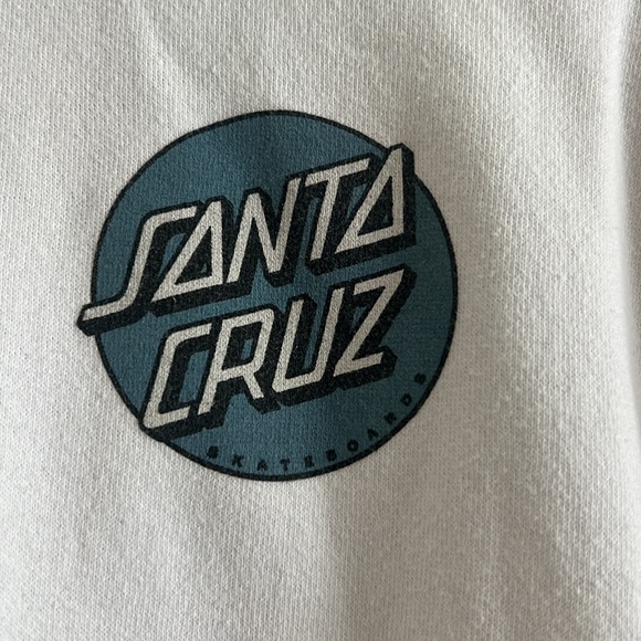 White Santa Cruz hoodie with red & blue detailing, size Large - Picture 2 of 5